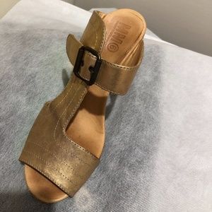 MM6 Gold Goddess Platform sandal